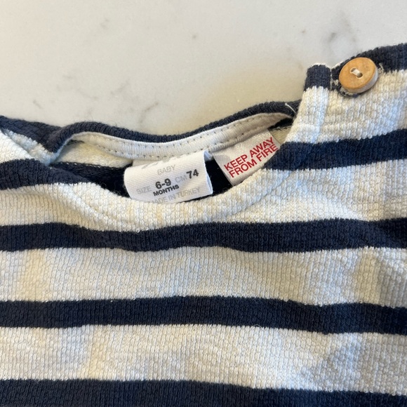 Zara Baby Boy Dark Blue Striped Shirt - Picture 3 of 3